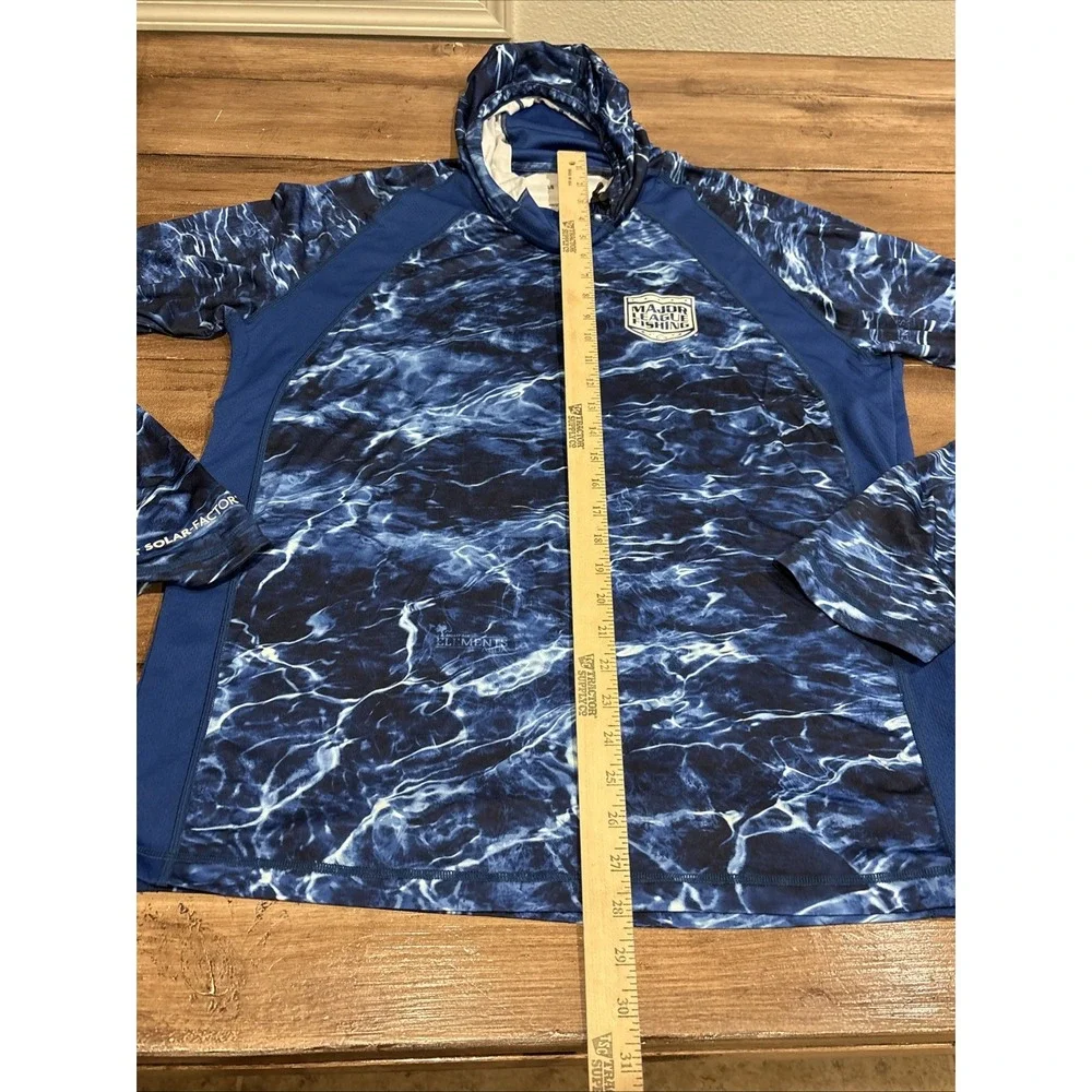 Habit Shirt Mens Lg Blue Open Sea Mossy Hooded‎ Long Sleeve